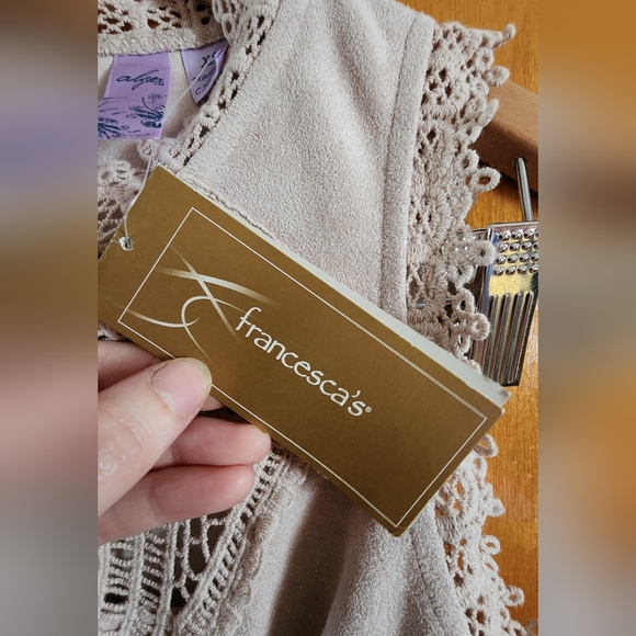 NWT Alya Faux Suade Lace Dress - Picture 5 of 10